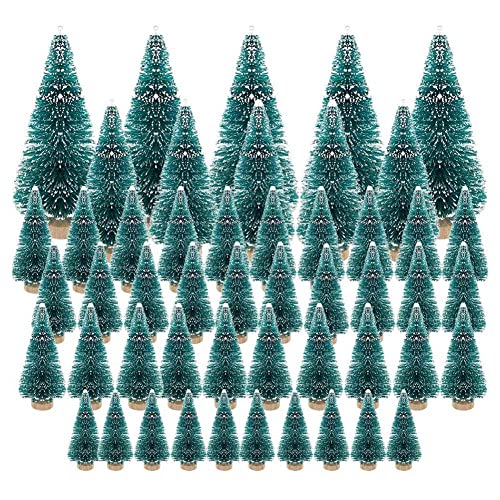 Janasiba 50 STÜCKE Miniatur KüNstliche Weihnachten Kleine Schnee Frost BäUme Kiefern Weihnachten Mach Es Selbst Party Dekoration von Janasiba