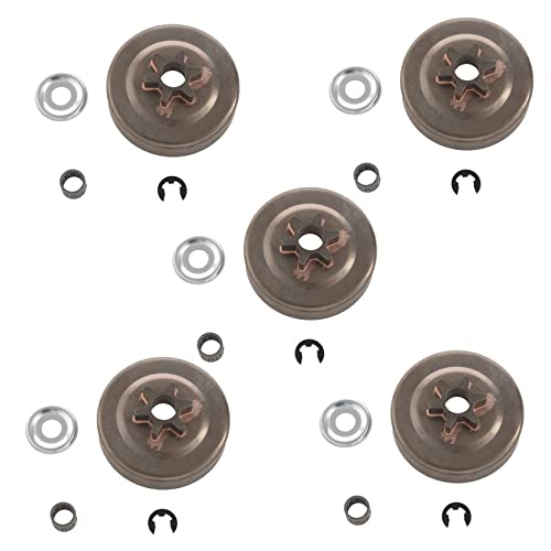 Janasiba 5X 3/8 6T Kupplungs Trommel Scheiben E-Clip Kit für 017 018 021 023 025 Ms170 Ms180 Ms210 Ms230 Ms250 1123 von Janasiba