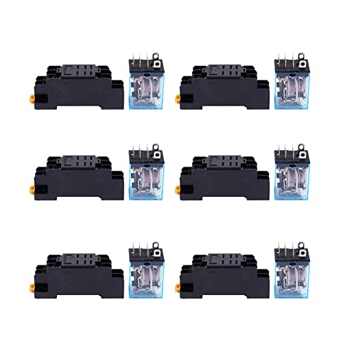 Janasiba 6X LY2NJ HH62P-L JQX-13F 220V AC Coil DPDT Power Relais 8 Pin mit PTF08A Sockel von Janasiba