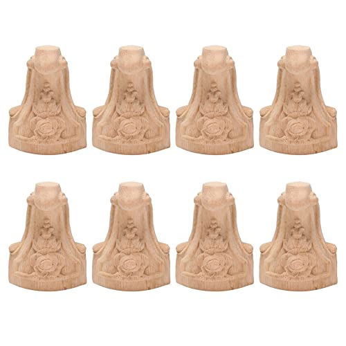 Janasiba 8 Stueck 10 x 6cm europaeischen Stil massivem geschnitzt Moebel Fuss Beine TV Schrank Sitz Fuesse von Janasiba