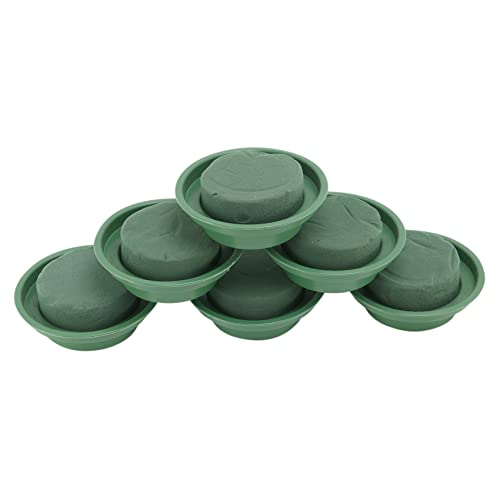 Janasiba Blumen Arrangement Set - 6 Pack Runder Blumen Schaum in Einer Design Schale für Tisch Dekoration, Hochzeits Gang Blumen, Party Dekoration, GrüN von Janasiba