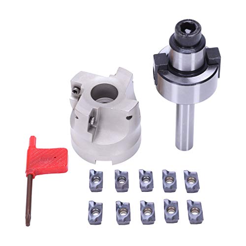 Janasiba C12 FMB22 + 400R Rechter Schulter Stirn FräSer 50Mm + 10 StüCke APMT1604 Platten mit SchlüSsel für FräS Werkzeug von Janasiba