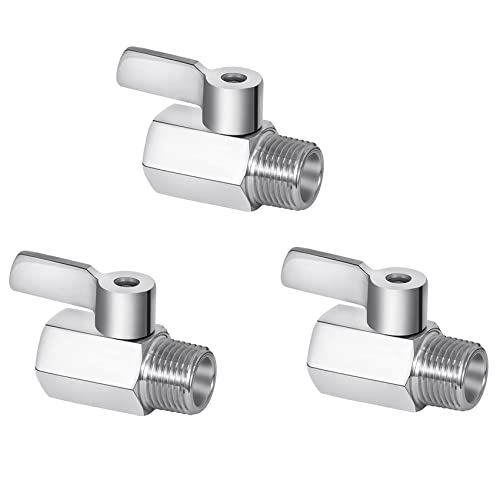 Janasiba Duschkopf Absperrventil, Mini Kugelventil Aus Rostfreier Stahl 304, NPT Gewinde (1/2 Außengewinde x 1/2 Innengewinde), 3 Packung von Janasiba