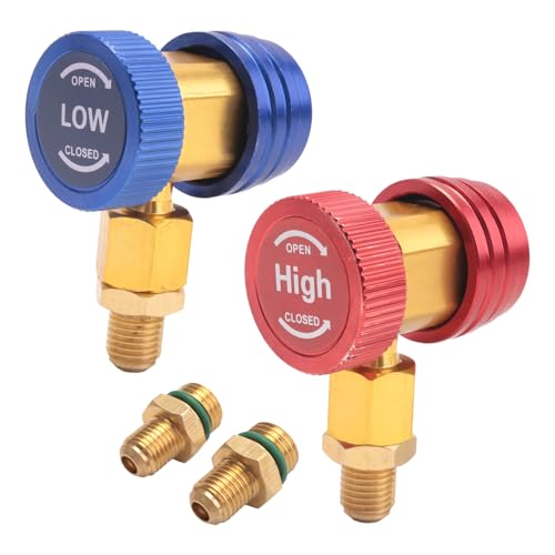 Janasiba Freon R134A Auto-Schnellkupplungsanschluss Messingadapter Klimaanlage Kältemittel Einstellbarer Krümmer von Janasiba