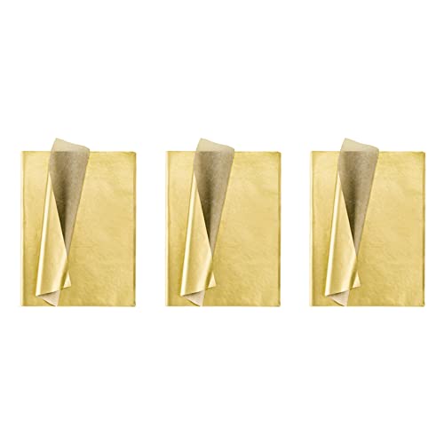 Janasiba Gold Seiden Papier, 300 Blatt Metallic Verpackung Geschenkpapier für Geburtstag Feier, Jubiläum Papier Dekoration von Janasiba