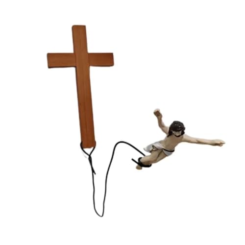 Janasiba Jesus Bungee Wandkreuz Dekoration Home Office Kirche Wandbehang Springendes Kruzifix Erlöser Festival Geschenk Home von Janasiba