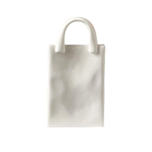 Janasiba Nordic Home Decor Handtasche Keramikvasen für Blumen Moderne Raumdekoration Trockenblumenvase Arrangement Pflanzentopf eine Einfache Installation von Janasiba