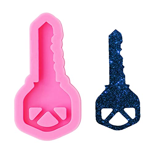 Shiny Mini Key Shape Tool Keychain Silicone Mold with Hole for DIY Cupcake Cake Topper Decoration Fondant Mold Earrings Jelly Shots Desserts Pudding Candy Pendant Gum Paste Luggage Tag Trinket Crystal von Janbons