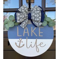 Seeleben | Lake Life Runder Türhänger Willkommensschild Anker Zeichen Willkommen Makler Schließen Geschenk Schild Bauernhaus Dekor von JandBCustomKrafts