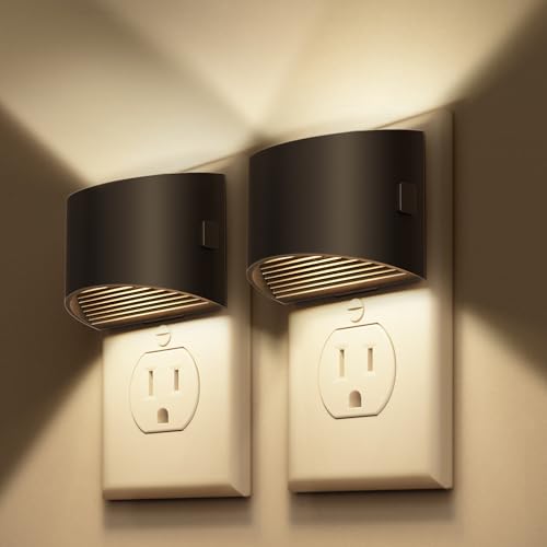 JandCase Nachtlicht Steckdose mit Dämmerungssensor, 3 Einstellbare Helligkeitsstufen, 3000K WarmWeiß 2 Stück Nachtlicht mit steckdose für Flure, Treppen, Schlafzimmer, Badezimmer von JandCase