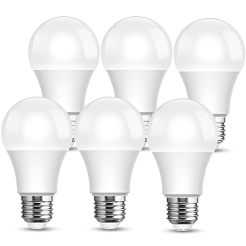 JandCase E27 LED Lampe, 12W E27 LED Kaltweiss, Ersetzt 100W Glühlampe, LED E27 Kaltweiß 6000K, A60 E27 LED Birne 1100LM, E27 LED Glühlampe, Energiesparlampe, Nicht Dimmbar, 6er Pack von JandCase