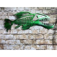 Barracuda Knochen Fisch Metall Wandkunst Barracuda Knochen Fisch Metall Wandkunst von JandPMetalWorks