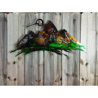 Bergszene Metall Wandkunst, Hütten Dekor, Hüttenleben, Bergleben Bergszene Metall Wandkunst, Hütten Dekor, Hüttenleben, Bergleben von JandPMetalWorks