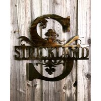 Monogramm Familienname Metall Wandkunst Monogramm Familienname Metall Wandkunst von JandPMetalWorks