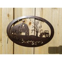 Personalisierte Familie Name Garage Hängen, Bauernhof Metallkunst, Leben Personalisierte Familie Name Garage Hängen, Bauernhof Metallkunst, Leben von JandPMetalWorks