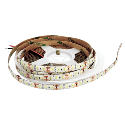 JANDEI – 12-V-LED-Lichtstreifen für den Außenbereich, IP65, 600 SMD 2835 LEDs, Kaltweiß 6000K, wasserdichte Beleuchtung für Terrasse, Deck und Garten. 5-m-Rolle (ohne Netzteil) von JANDEI