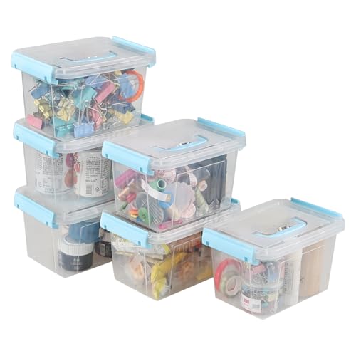 Jandson Kleine Transparente Aufbewahrungsbox, 6 Stück Aufbewahrungsboxen, Stapelbox Mit Deckel von Jandson