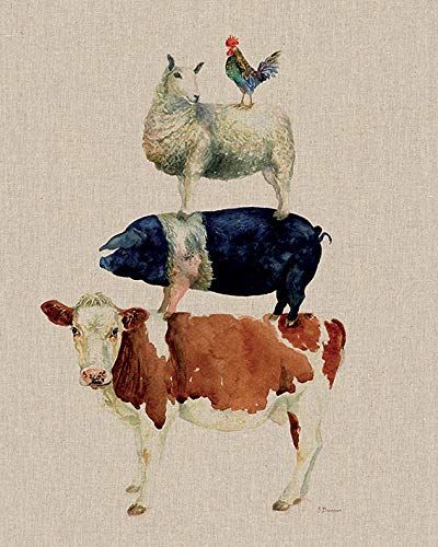 Jane Bannon Farmyard Fun 40 x 50cm Canvas Print Leinwanddruck, Mehrfarbig, 40 x 50 cm von Jane Bannon