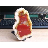 14 cm Rot Jaspis Scheibe Natürliche Mineral Scheibe Für Sammlung Und Wohndekor von JaneFisherMinerals