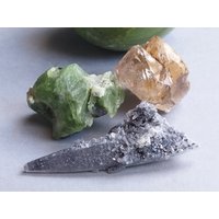 3 Stück Lot Diopsid Hämatit Linse Quarz Fenster Kristall Probe Sammlung Druse Mineral Stone von JaneFisherMinerals