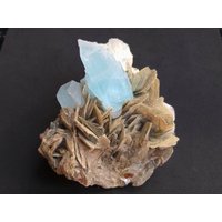 Aquamarine Specimen Big Kristall Glimmer Muskovit Seltenes Mineral Edelstein Naturstein von JaneFisherMinerals