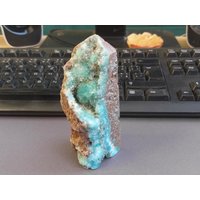 Blau Aragonit Specimen Crystalline Turm Free Form Naturkristall Druse Poliert Mineral Seltene Rohstein Dekoration von JaneFisherMinerals