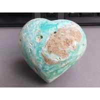 Blaue Aragonit Probe Herz Display Carving Druse Kristall Mineralstein Sammlung Natürliche Rohe Poliert Innendekoration von JaneFisherMinerals