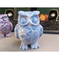 Blaue Avanturine 12cm Eule Natürliche Mineralstatue Nette Funkelnde Dekoration Kristall 3D Schnitzen von JaneFisherMinerals