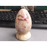 Erdbeere Jaspis Ei Quarz Stein Kristall Mineral Sammlung Natürliche Rosa Elegant Niedlich Poliert Dekoration von JaneFisherMinerals
