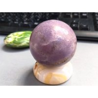 Lepidolith Purple Mica Handgemachte Sphäre Des Haus Dekors - Natürliches Mineral Zum Sammeln von JaneFisherMinerals