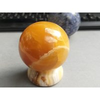 Orangen Calcit Kugel Mineralstein Sammlung Transparent Poliert Hauptdekoration Kristallheilung von JaneFisherMinerals