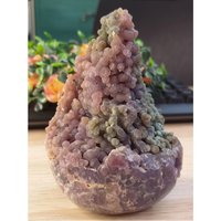 Traubenachat Ei Freie Form Chalcedon Amethyst Kristall Druse Natürliche Rohe Mineral Polierte Stein Dekoration von JaneFisherMinerals