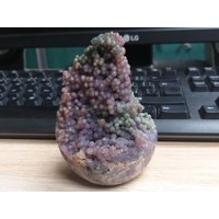 10 cm Traubenachat Ei Natürliche Rohe Chalcedon Amethyst Kristall Druse - Handgemachte Schnitzerei Für Dekor & Sammlung von JaneFisherMinerals