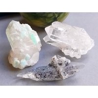 Turmalin Hämatit Klarquarz Himalaya Kristall Beendet Cluster Druse Sammlung Specimen Drei Stücke Lot von JaneFisherMinerals