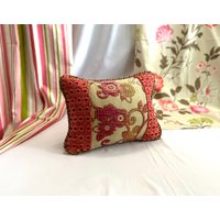 12 "x 16" Gestepptes Dekoratives Kissen, Rosa Und Gelb, Chenille-stoffe, Durch Jane Hall Design von JaneHallDesign