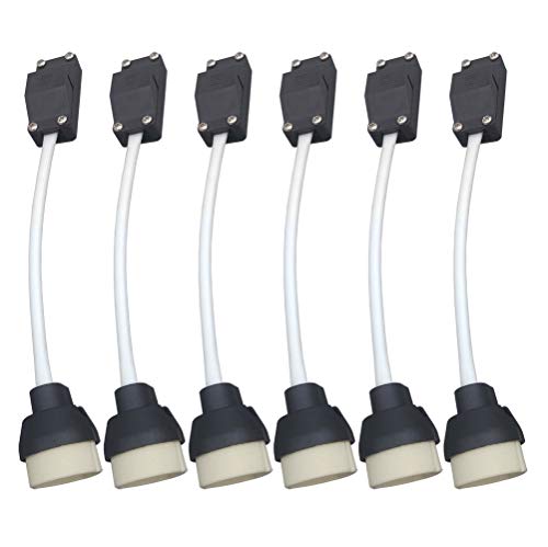 JaneYi (6 Stück) GU10 Lampenfassung Keramik Sockel und Klemmleiste Brücke Mit Kabel und Isolierhülse - GU10 Fassung Lampensockel Verbinder Adapter für Halogen Leuchtmittel LED Spotleuchten von JaneYi
