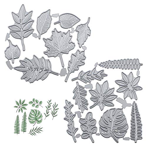 JaneYi 17 Stück Stanzschablone Set Stanzform Blumen und Blätter Silber Metall Stanzschablone Scrapbooking Prägeschablonen Für DIY Scrapbooking Album Papier Karten DIY Grußkarten von JaneYi