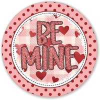 Be Mine Pfirsich Und Rot Polka Dot Valentinstag Kranz Schild - Wähle Deine Größe Runde Liebe Aufsatz von JanesFrontDoorDecor