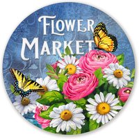 Blumenmarkt Blumen Schmetterling Schild Für Kränze - Wählen Sie Ihre Größe Kreis Kranz von JanesFrontDoorDecor