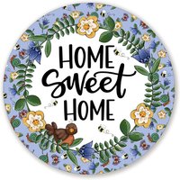 Home Sweet Frühling Blumen Kranz Schild - Wählen Sie Ihre Größe Runde Aufsatz von JanesFrontDoorDecor