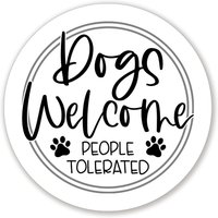 Hunde Willkommen Menschen Verträglich Haustier Kranz Schild - Wählen Sie Ihre Größe Rund Hundekranz Anhänge von JanesFrontDoorDecor