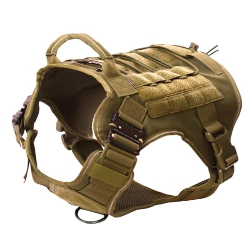 Janety Taktisches Hundegeschirr für große und mittlere Hunde, Anti Zug Hundeweste mit verstellbaren Trägern Metallschnallen, robust und atmungsaktiv, für Training und Outdoor Aktivitäten, Khaki L Janety Taktisches Hundegeschirr für große und mittlere Hunde, Anti Zug Hundeweste mit verstellbaren Trägern Metallschnallen, robust und atmungsaktiv, für Training und Outdoor Aktivitäten, Khaki L von Janety