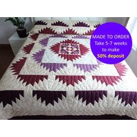 Personalisieren Sie Die Berg Der Bärenpfote, Patchwork Amish Quilt, Primitive Schlafzimmerdekor, Personalisierte Handgemachte Mom Geburtstagsgeschenk von JangThaiHandicrafts