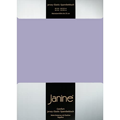 Janine Design Jersey Elastic Spannbetttuch Lavendel, 140x200 cm - 160x220 cm von Janine
