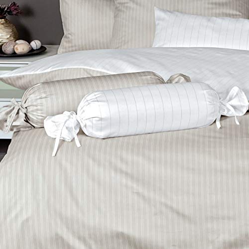 Janine Design Mako-Satin Bettwäsche modern Classic naturell Nackenrollenbezug 15x40 cm Nadelstreifen von Janine Design