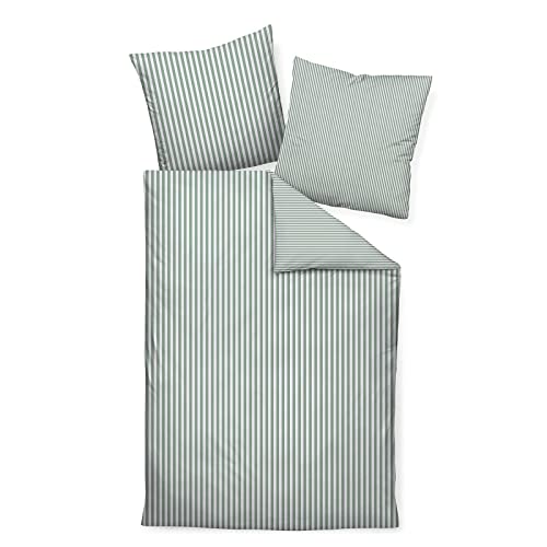 Janine Design Streifen-Bettwäsche modern Classic salbeigrün Kissenbezug einzeln 40x80 cm von Janine Design