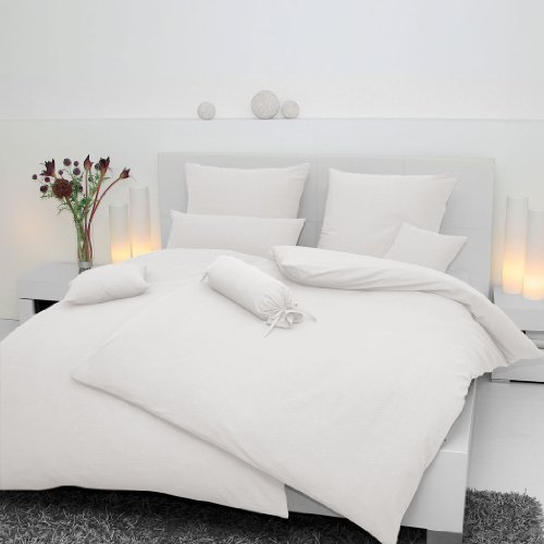 Janine Design Uni Jersey Bettwäsche weiß 5007-10 Bettbezug einzeln 155x220 cm von Janine Design