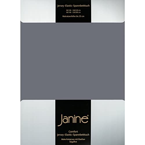 Janine Elastic-Jersey-Spannbetttuch 5002 Fb 48 opalgrau 140x200-160x220 von Janine Design