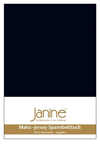 Janine Spannbetttuch 5007 Mako Jersey 90/190 bis 100/200 cm schwarz Fb. 98 von Janine