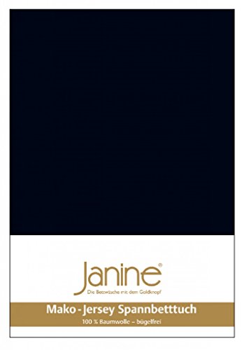 Janine Spannbetttuch 5007 Mako Jersey 90/190 bis 100/200 cm schwarz Fb. 98 von Janine